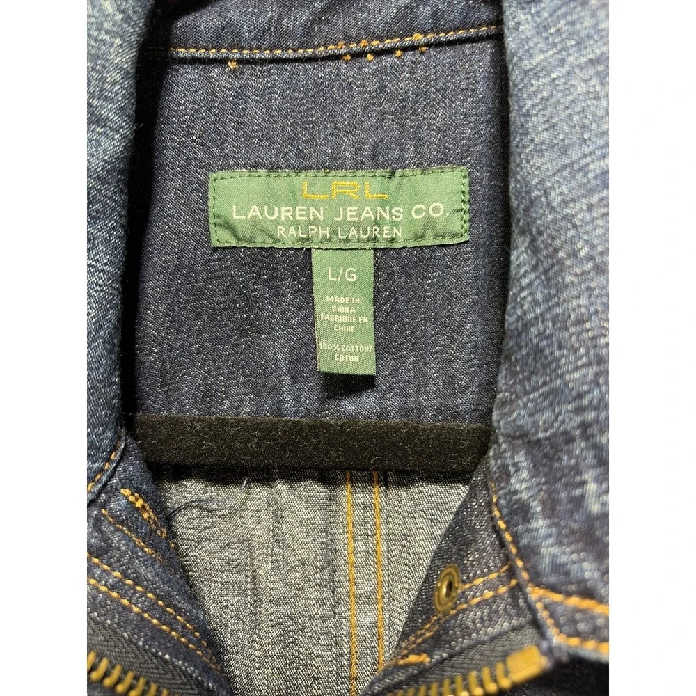 Lauren Jeans Co Ralph Lauren Denim Utility Jacket Women's L G Blue‎ Wash - Picture 5 of 7